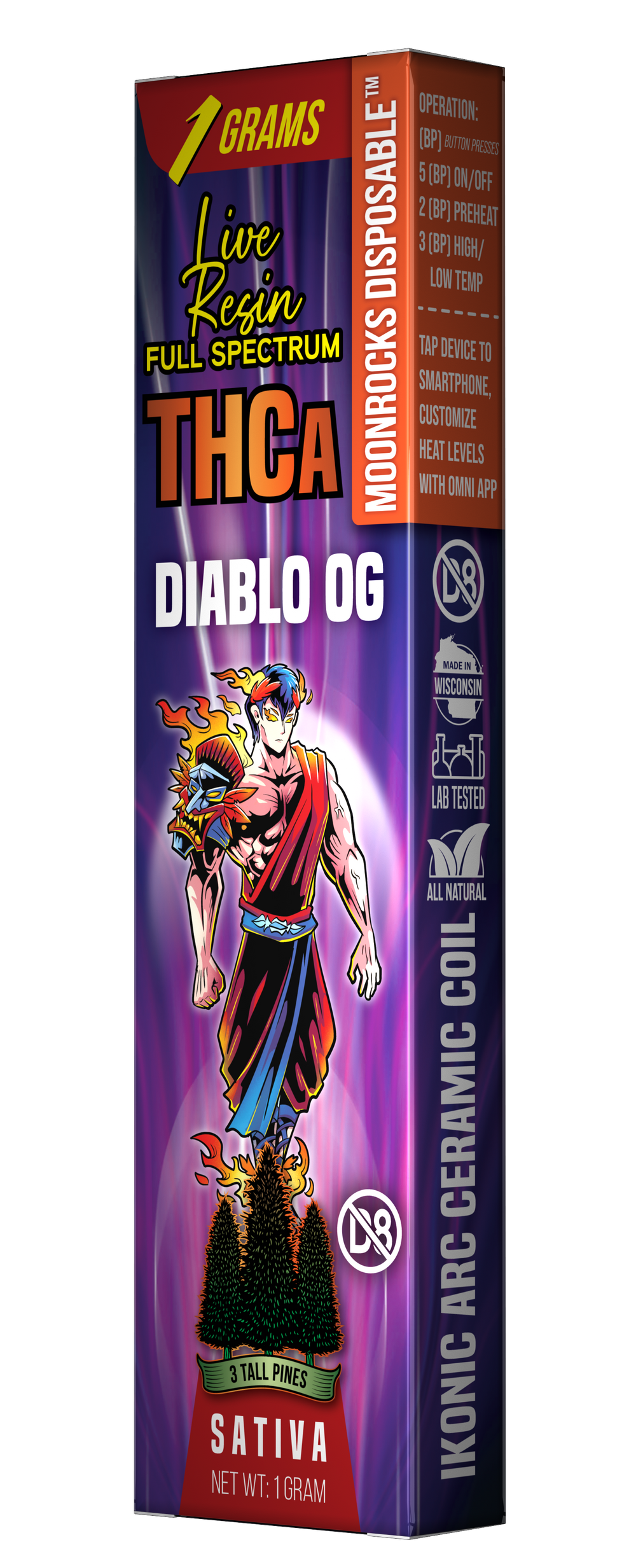 THCp/THCa Disposable Vape -Apple Jack- Stargazer (Hybrid)  3 Tall Pines  Wholesale