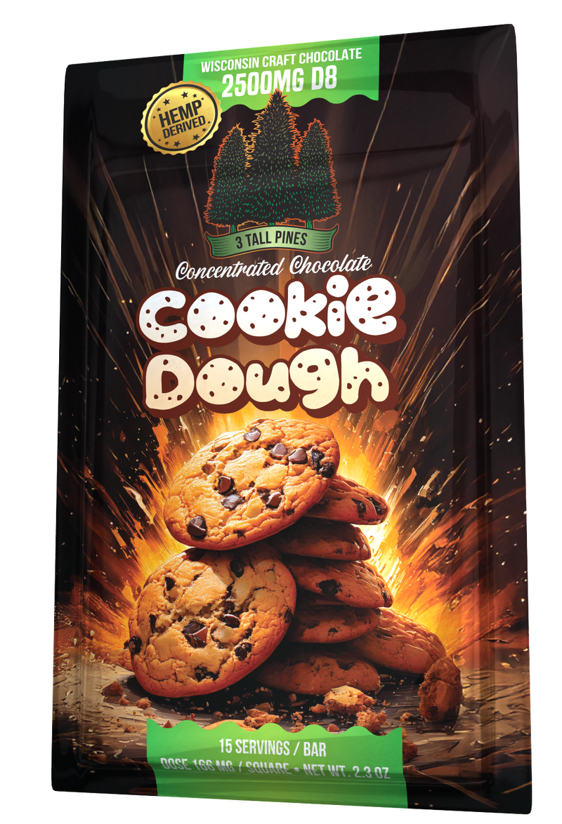 Cookie Dough Delta 8 Chocolate Bar - 2500mg D8 Full Spectrum Edible