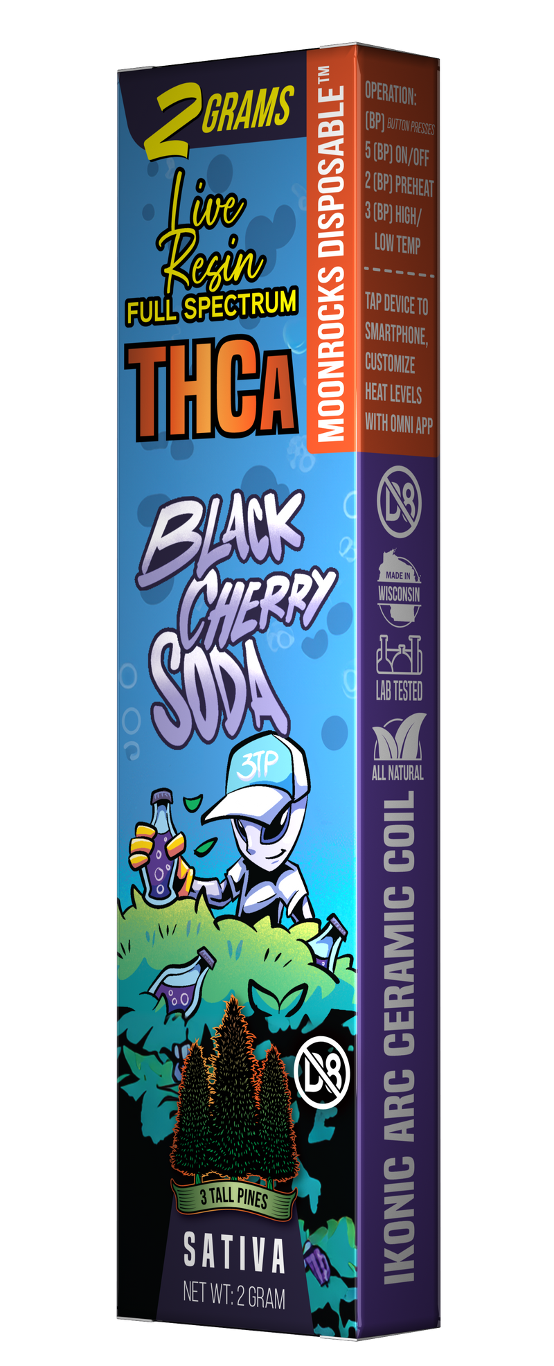 THCa Disposable Vape - Black Cherry Soda - Darkstar 2g (Indica)