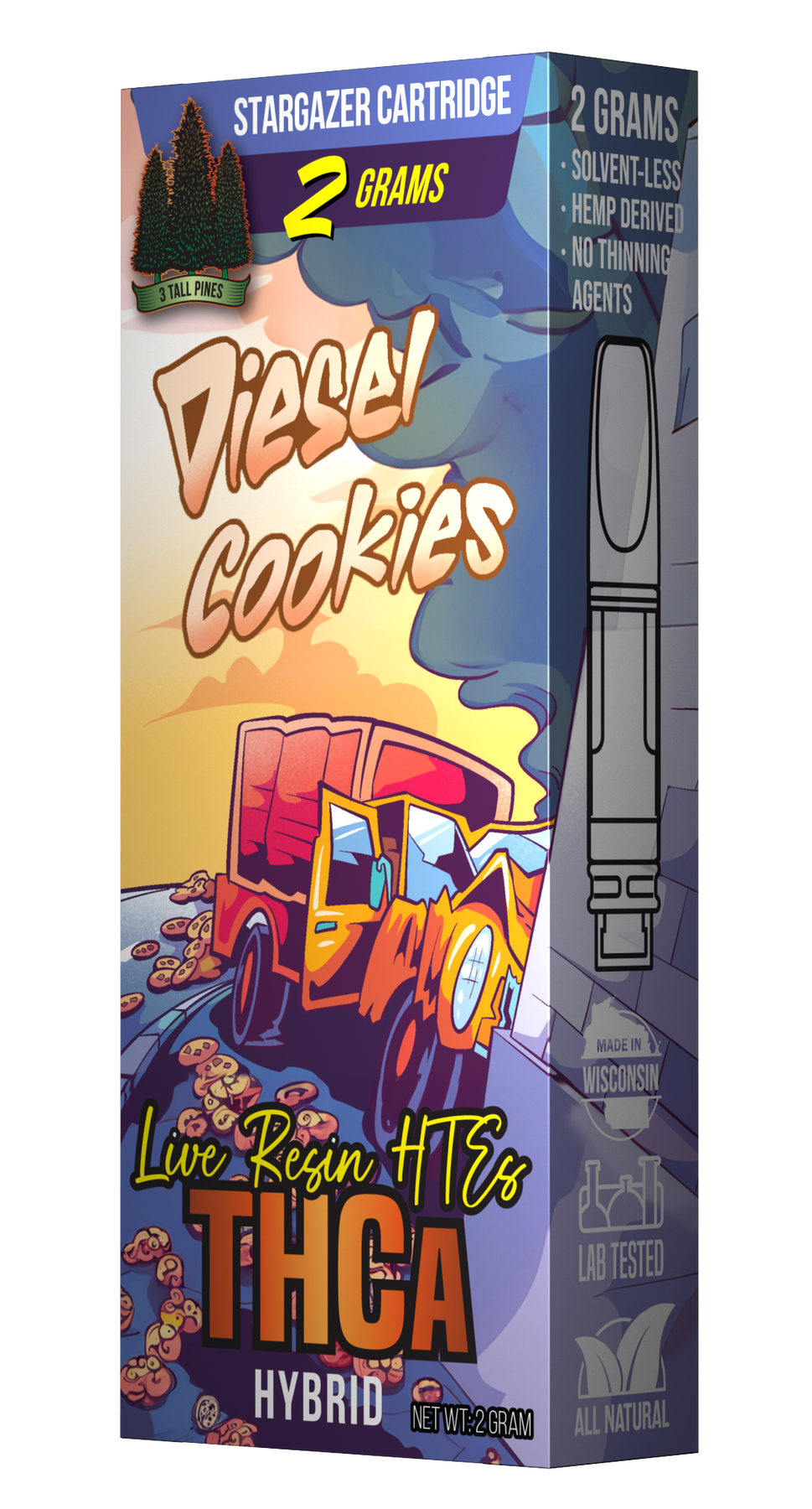 THCa Vape Cartridge - Diesel Cookies - 2g Stargazer (Hybrid) 3 Tall Pines Wholesale THCa Vape Cartridge - Diesel Cookies - 2g Stargazer (Hybrid) 3 Tall Pines Wholesale