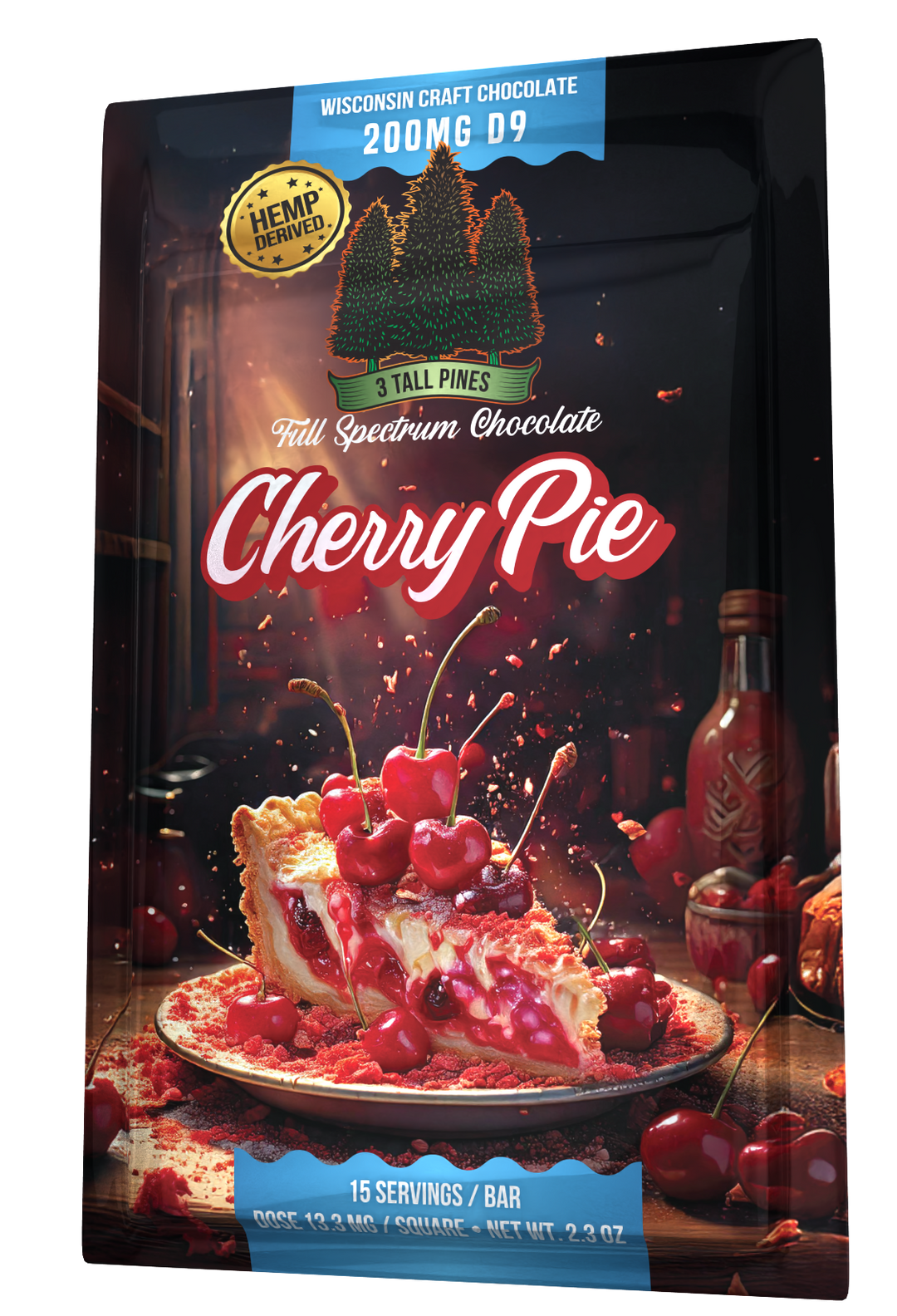 Cherry Pie Delta 9 Chocolate Bar - 200mg Delta 9 + 800mg CBD Full