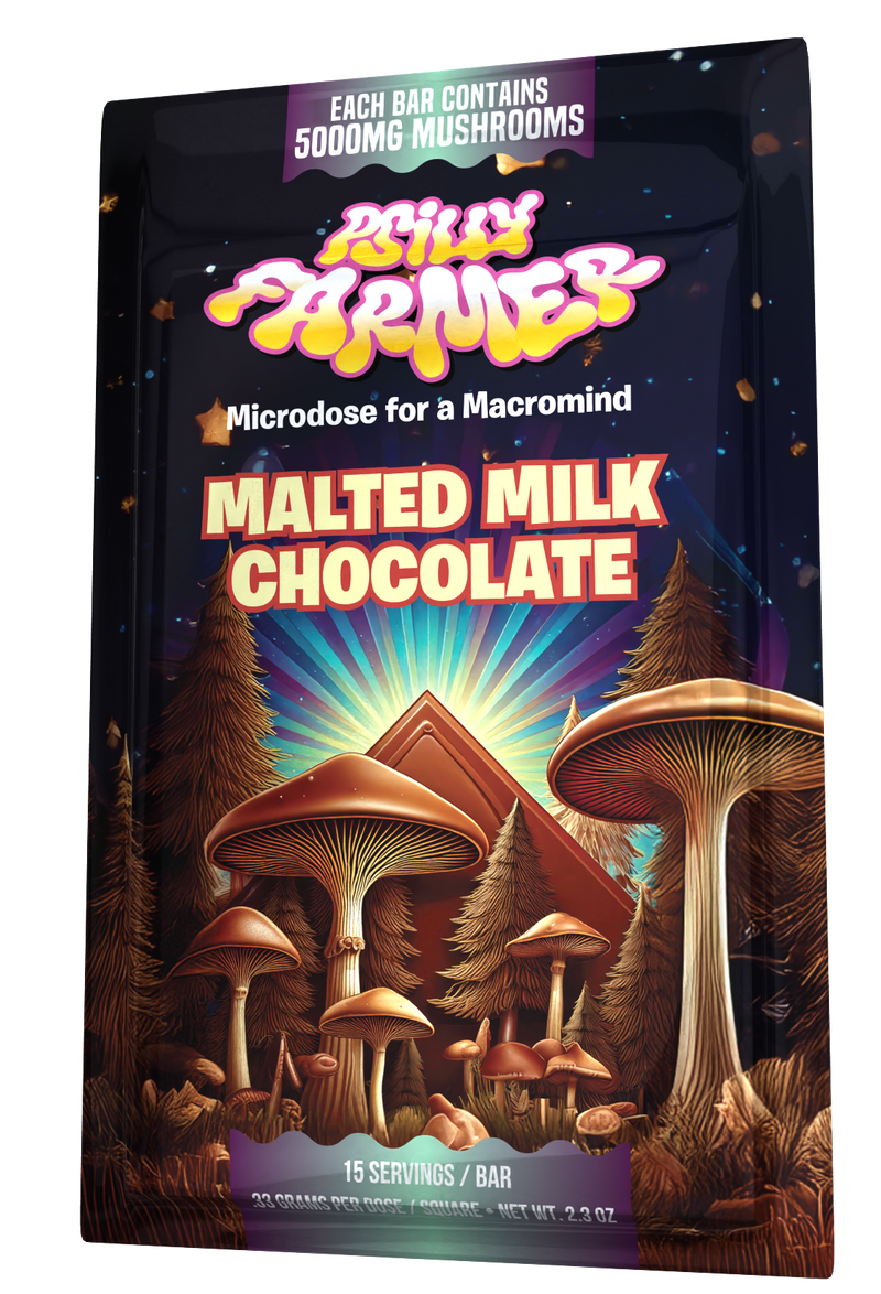 Psilly Farmer 5000mg Mushroom Chocolate Bar – Malted Milk