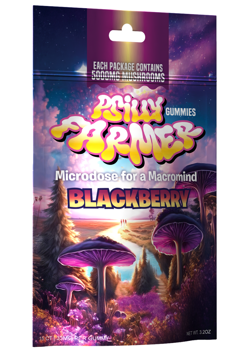 Psilly Farmer 5000mg Mushroom Gummies – Blackberry Bliss