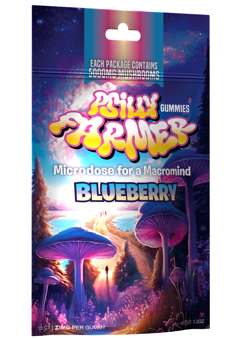 Psilly Farmer 5000mg Mushroom Gummies – Blueberry Dream