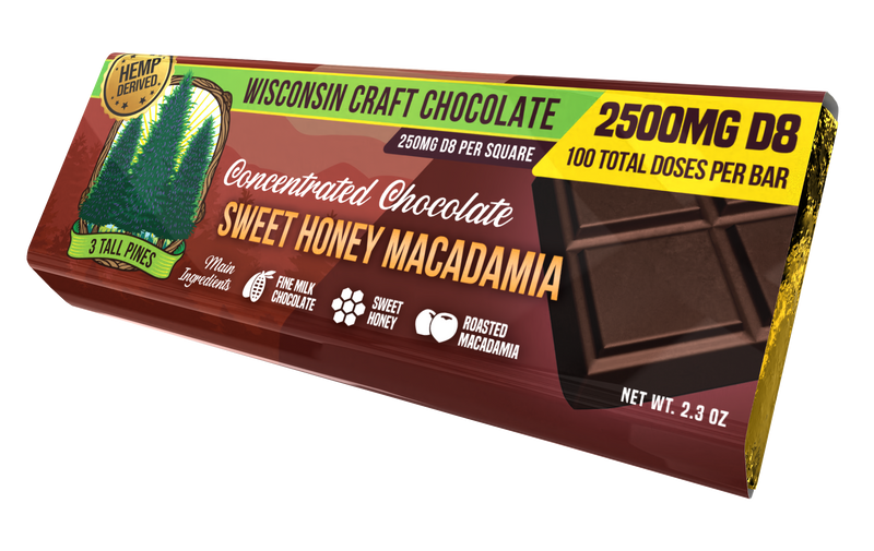 Sweet Honey Macadamia - Delta 8 Chocolate Bar