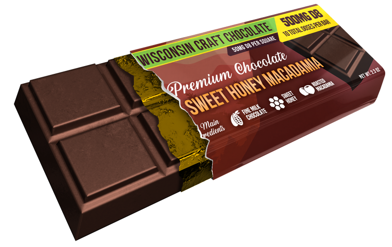 Sweet Honey Macadamia - Delta 8 Chocolate Bar