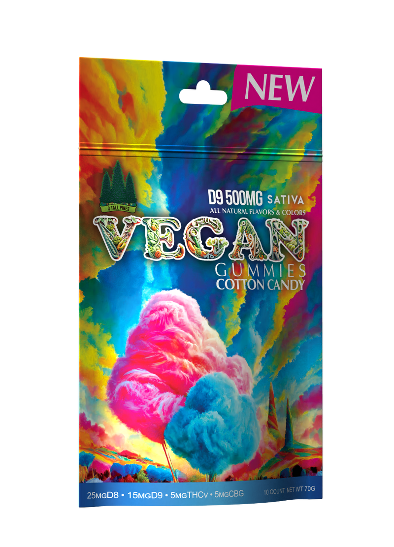 Delta 9 Vegan Gummies Cotton Candy 500mg