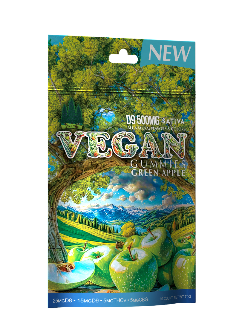 Delta 9 Vegan Gummies Green Apple 500mg