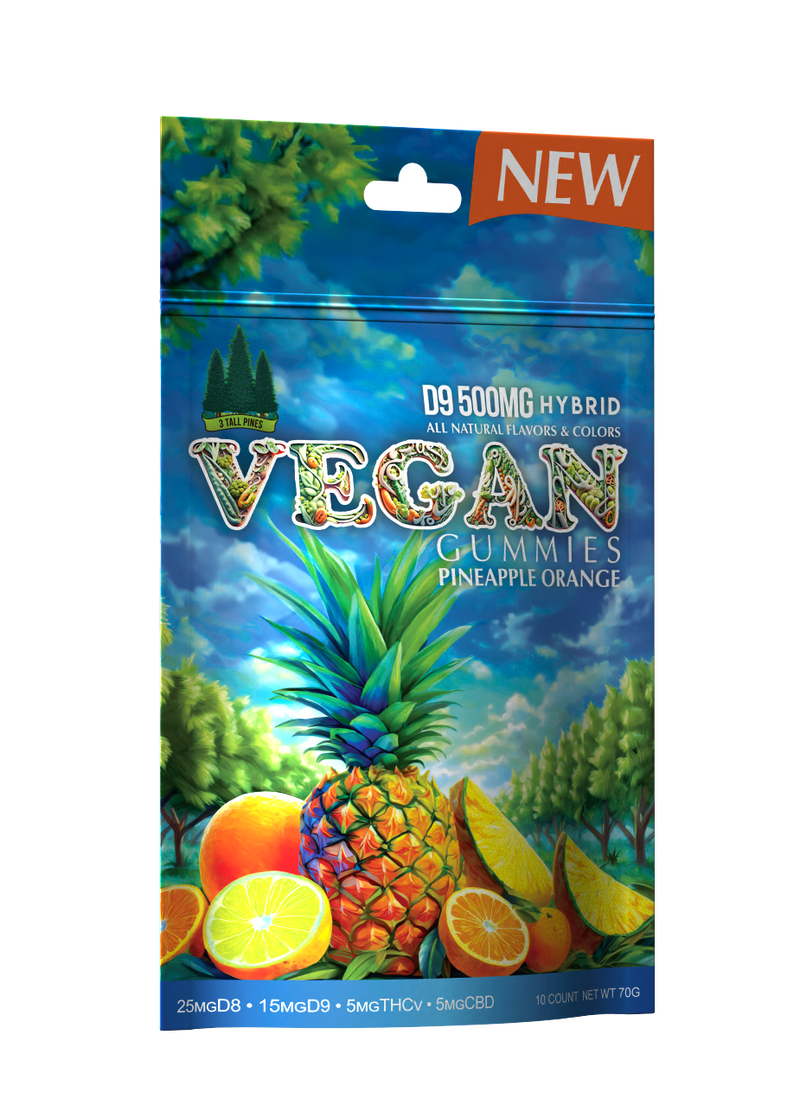 Delta 9 Vegan Gummies Pineapple Orange 500mg