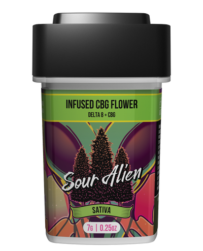 Delta 8 - Infused CBG Flower - Sour Alien (Sativa)