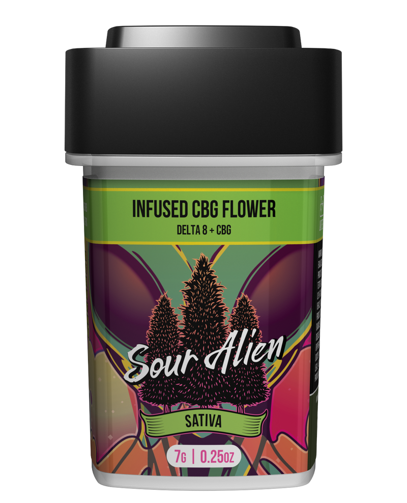 Delta 8 - Infused CBG Flower - Sour Alien (Sativa)